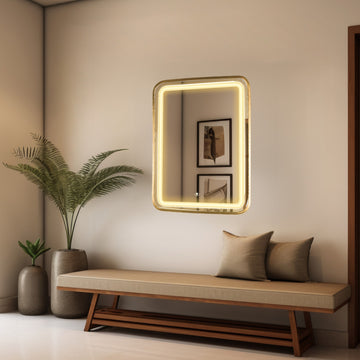 Rectangle LED Mirror - Metallic Color Series - Vertical- Horizontal - in 16" x 22"  and 13" x 17" Inch