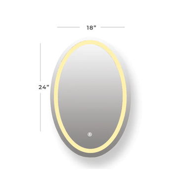 Oval LED Mirror - Non Frame Lite Series - Size in 24