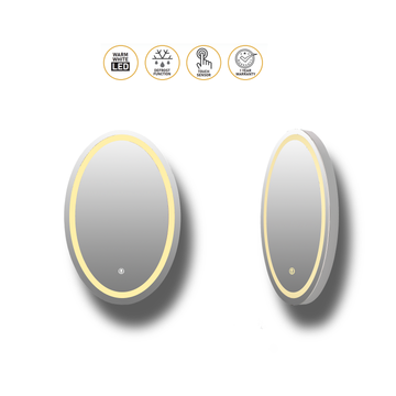 Oval LED Mirror - Non Frame Lite Series - Size in 24" x 18" Inch